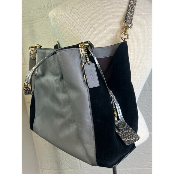 Coach Restored Dalton 31 In Colorblock Snakeskin - Picture 11 of 13